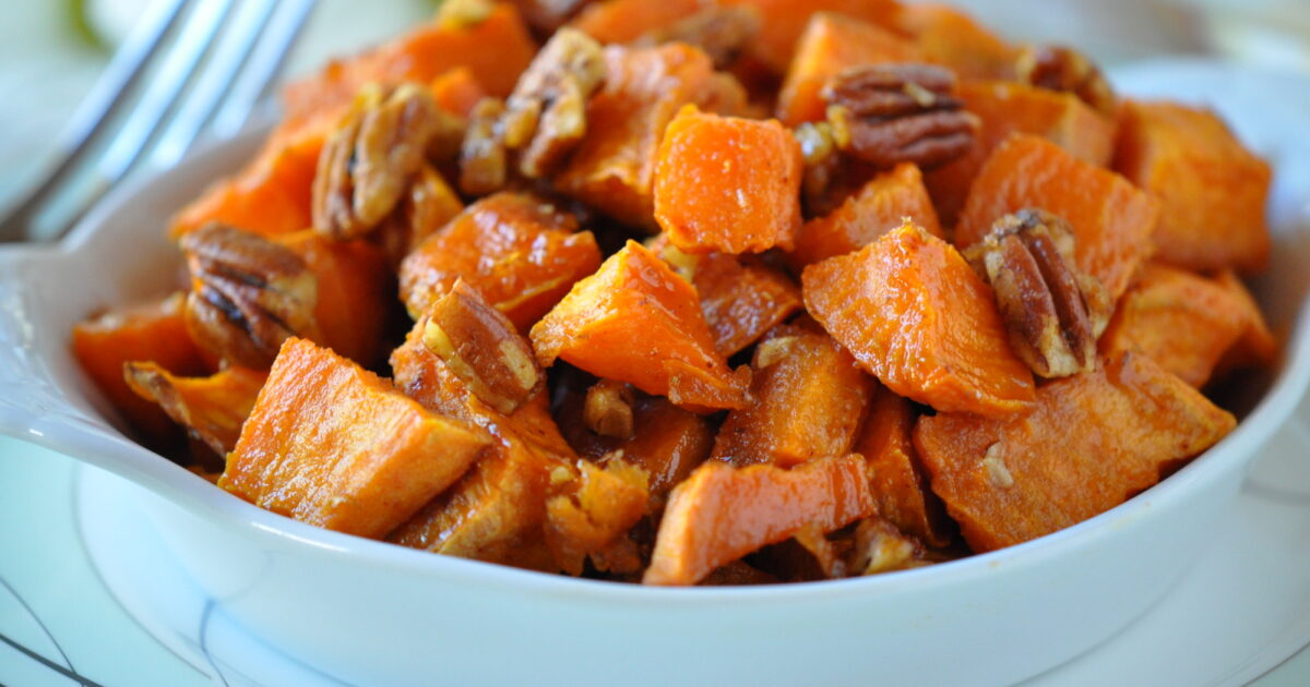 Butter Pecan Roasted Sweet Potatoes | Speaking of Women’s Health
