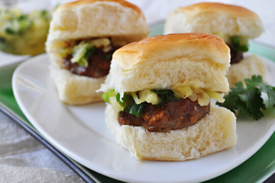 Sliders with Pineapple Salsa