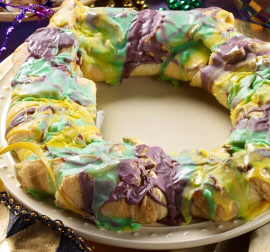 King Cake with Cream Cheese Cinnamon Filling