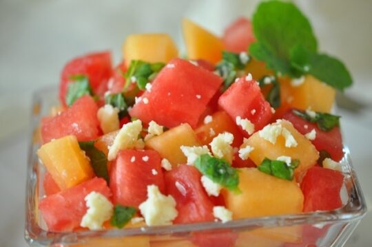 Watermelon and Cantaloupe Salad